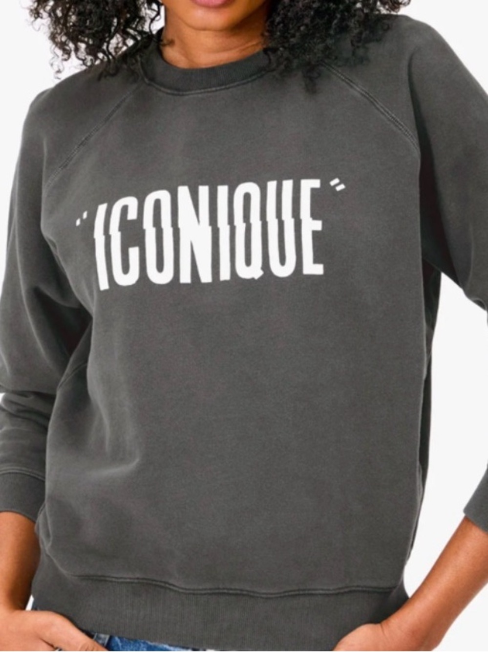 ICONIQUE Women's Crewneck Sweatshirt - Charcoal Gray